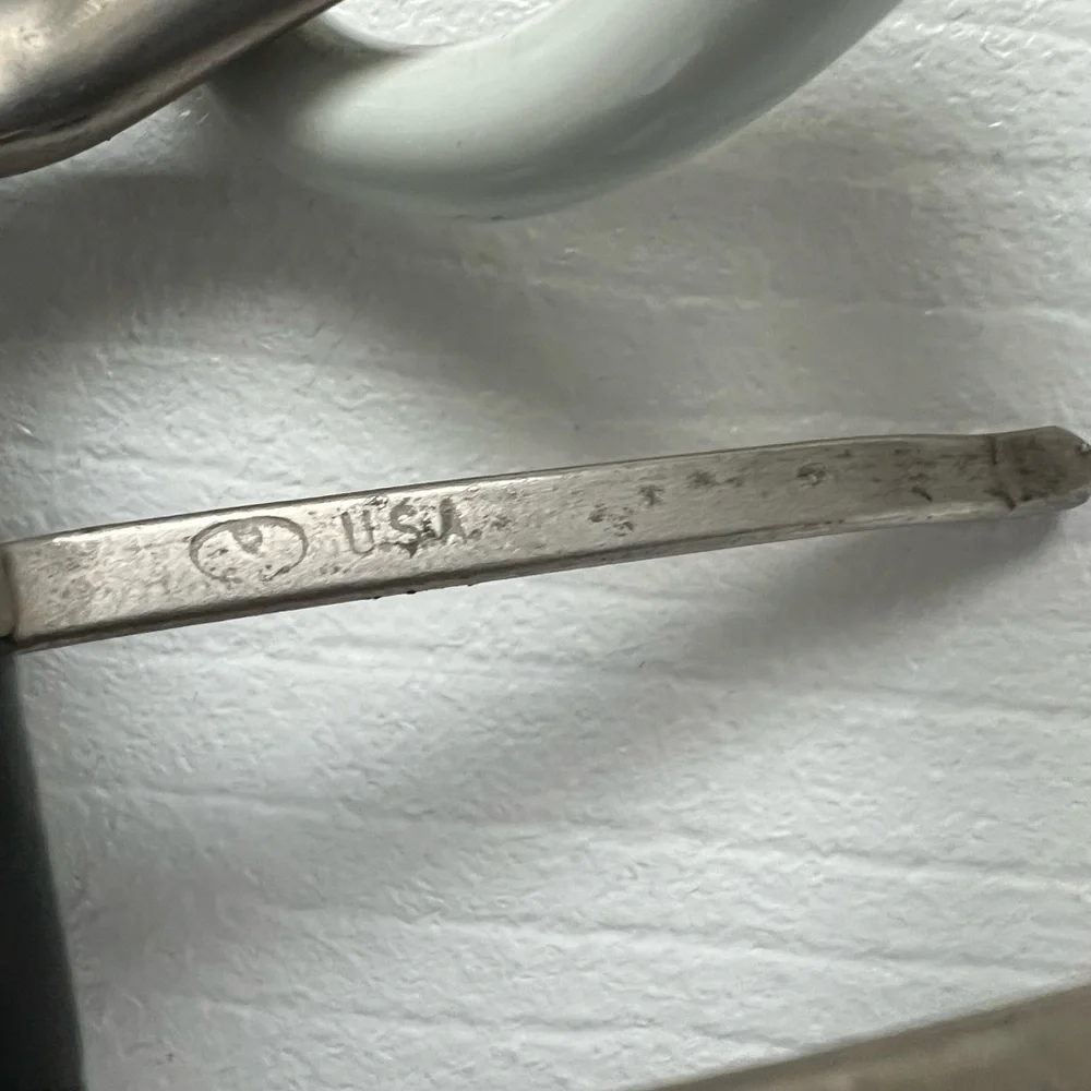 Vintage Schiaparelli Black Belt with Large Silver Buckle Size Small/Medium